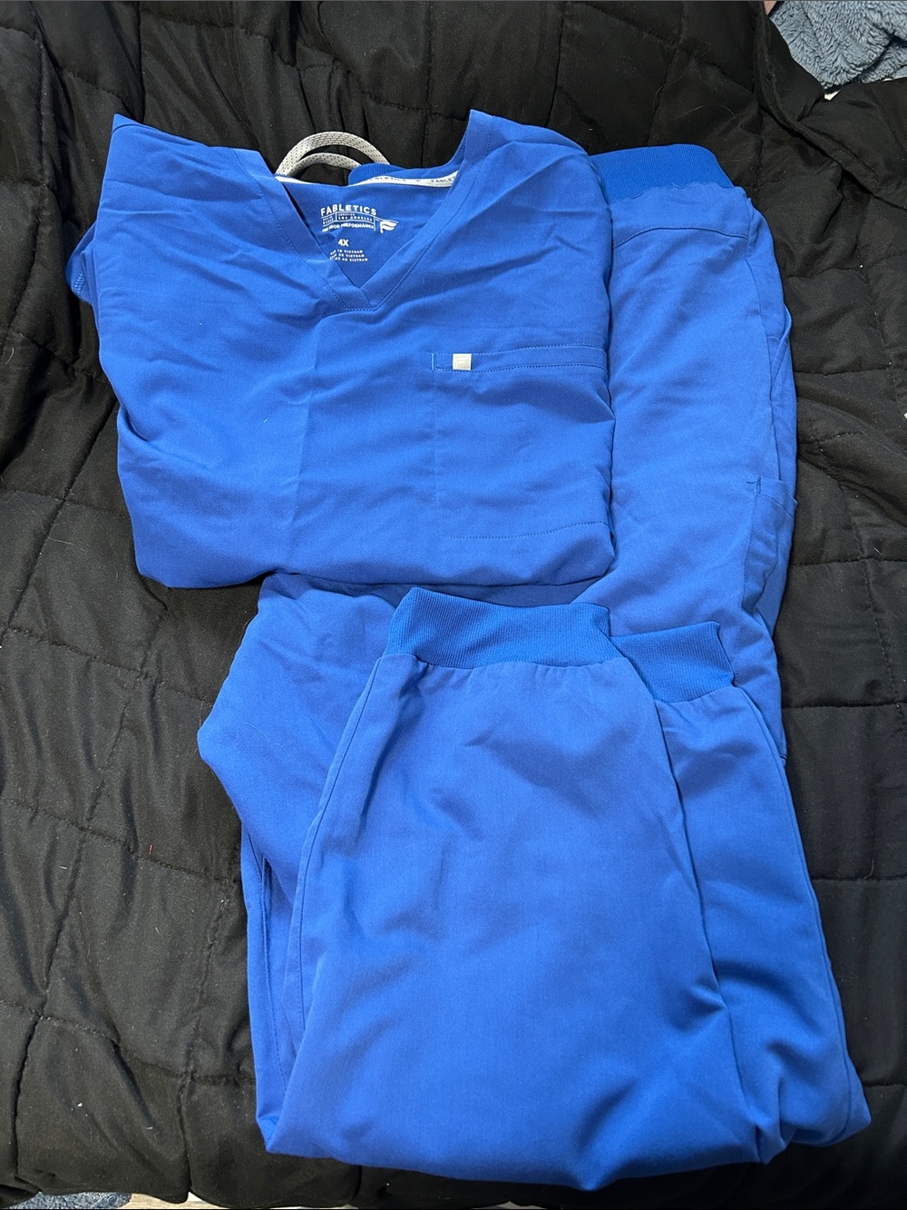 Fabletics Bright Blue Scrub Top & Jogger Pants
